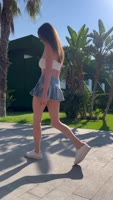 xs_sweeties Exposes Her Skinny Legs in Micro Skirt Public Stroll