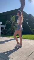 xs_sweeties Exposes Her Skinny Legs in Micro Skirt Public Stroll