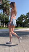 xs_sweeties Exposes Her Skinny Legs in Micro Skirt Public Stroll