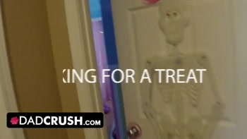 DadCrush - Sweet Babe Celebrated Holloween By Getting Her Tight Twat Plowed Hard By Big Cock