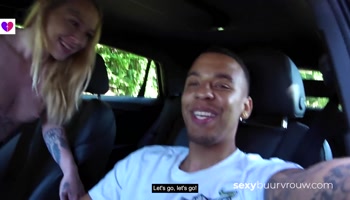 Black man bangs white woman in car - almost caught : CHRYSTAL SINN (Netherlands) - SEXYBUURVROUW