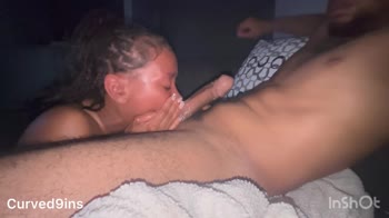 Curved9ins' Ebony Teen (18+) Seduction: Sloppy Deepthroat & Cumshot