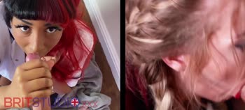 Blowjob Bonanza: British Babes Face Off in Sizzling Spit Showdown
