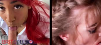 Blowjob Bonanza: British Babes Face Off in Sizzling Spit Showdown