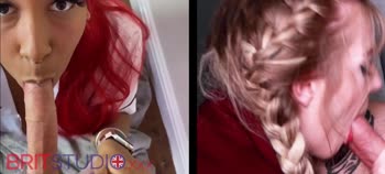 Blowjob Bonanza: British Babes Face Off in Sizzling Spit Showdown