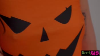 Halloween Threesome Seduction with Blonde Bombshells Molly Little & Lana Smalls