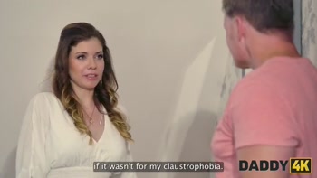 DADDY4K. Daddy's stepson is dating a hot girl with big tits, so Daddy fucked her