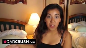 Dad Crush - Sexy Teen (18+) Caught Stepdad Jerking Off Offers Her Pussy To Help Him Cum