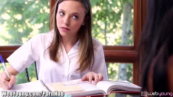 WebYoung Lesbian gets Pussy Eaten on Desk