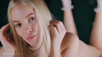 Emma White's Sensual Solo Delight: Blonde Russian Beauty Teasing Her Pussy