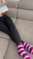 Blonde Beauty Gives Blowjob on Demand, Cumshot on Jeans