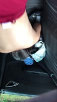 the uber driver fucks my pussy on all fours in the uber