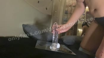 Ash Chokez Bounces Her Big Tattooed Ass with Clear Dildo