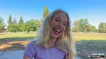 Blonde Teen (18+) Kallie Taylor's Public POV Casting Debut