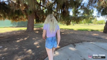 Blonde Teen (18+) Kallie Taylor's Public POV Casting Debut