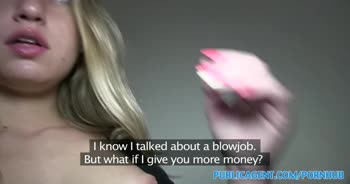 PublicAgent Russian Accepts Cash for Sex from Stranger