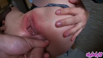 Shykinky18's Halloween Hustle: Nun Interrupts Morning Masturbation for Gaping Anal Squirt