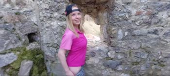 Mia Adler's Castle Ruins Rendezvous: Public Seduction Unleashed