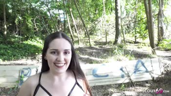 German Scout's Curvy Casting - Natural Boobs & Big Cock in Public