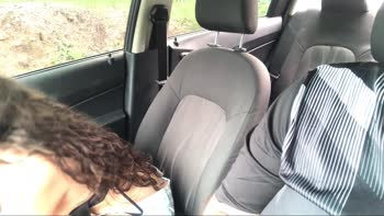 MeryandLu's Public Ride: Sucking Her Dildo in the Car