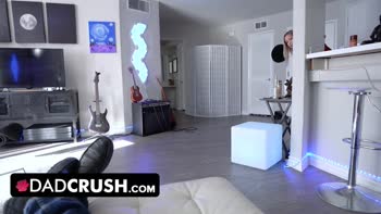Alina Lopez Teases Her Stepdad's Cock, then Sinks Her Fat Lips Deep in a Blowjob