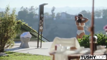 TUSHY Sexy MILF Divorcee Eva Angelina Gets DPed By Her Two Hot Neiors