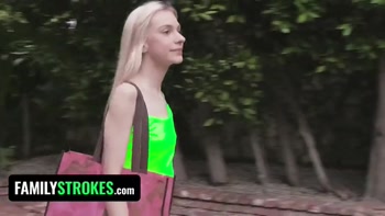 Cute Blonde Step Daughter Gets Hardcore Big Dick Down From Older Guy - FamilyStrokes