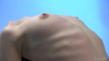 Bluish Dreams: Teen (18+) Brunette's Naked BTS Unfolding