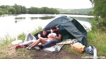 Nicole's Tattooed Temptation: Outdoor Threesome Frenzy