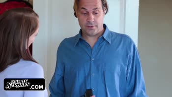Naughty Stepdaughter Teases Pervy Stepdad With Soaked Panties