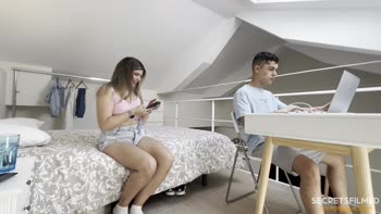 HornyCouple24 - Step Brother's Secret: Blonde Latina Stepsister Craves His Hard Cock