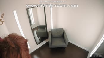 Heidi Romanova's Fitting Room Fantasy: A Redhead's Solo Striptease