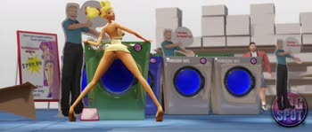 Cartoon Cuties Double Dildo Delight in Public