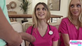 Jill Kassidy Leads a Steamy Threesome of Cum Swapping Doctors