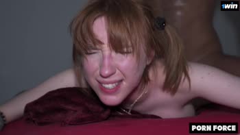 Porn Force - Teen (18+) Redhead Lilly Mays Set Ablaze by Big Cock - Rough Sex and Cumshot