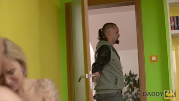 Comely Girl Enjoys Unexpected Sex With Her Man's Bald Dad