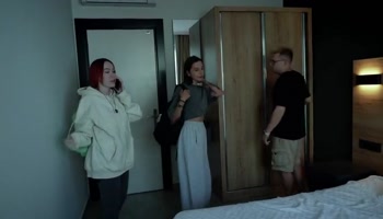 Step Stepmom and Step Stepsister Share Bed with Step Stepson in Wild Hotel Fuck (feat. Kisscat)