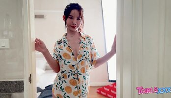 Tempting TGirl Irine's Bathroom Shower Solo