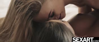 Nancy A and Sybil's Sensual Blonde-Brunette Lesbian Affair
