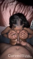 Curved9ins' Ebony Babe Serves Up Big Tits & Thick Cock
