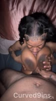 Curved9ins' Ebony Babe Serves Up Big Tits & Thick Cock