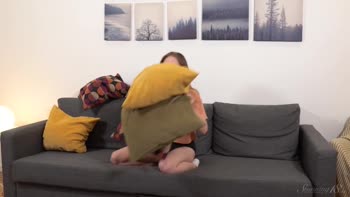 Kira's Sensual Solo: Fingering Her Luscious Shaved Pussy