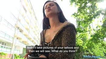 Public Agent Sexy Tight Tattooed Body Fucked in Empty Building by Big Dick