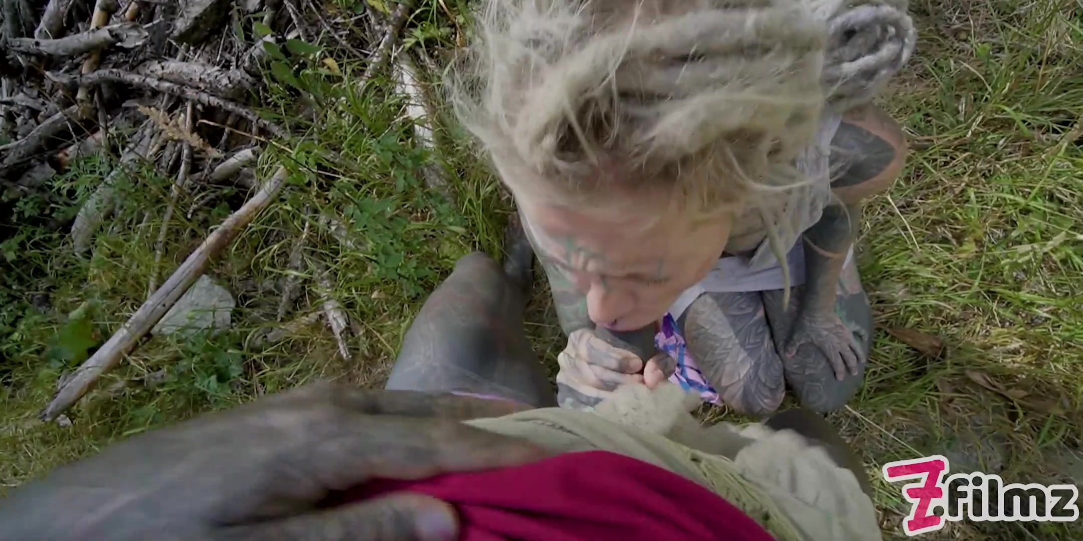 Nasty Sloppy OUTDOORS Blowjob from TATTOO Pornstar - DEEPTHROAT Facefuck from Alt TEEN (18+) - Facial