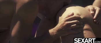 Threesome Delights: Brunette Bombshells Savor a Steamy Outdoor Affair