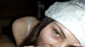 Hi's Deep Sensual Xmas POV Blowjob: Big Cock & Eye Contact