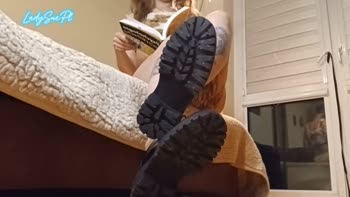 LadySuePolska's Blazing Brunette Solo: Big Tits & Foot Worship