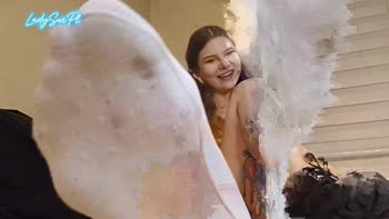 LadySuePolska's Blazing Brunette Solo: Big Tits & Foot Worship