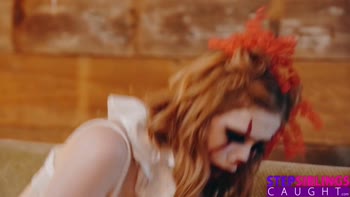 Scarlet Skies Teases Stepbro in Halloween Cosplay Blowjob