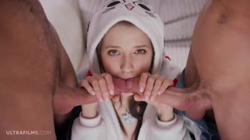 ULTRAFILMS LEGENDARY Leah Maus! A teen (18+) with small tits in the best double penetration ever.